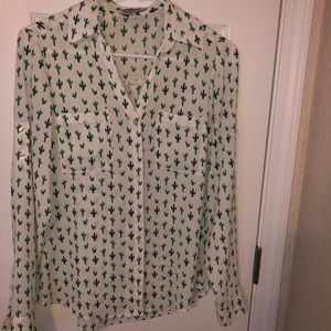 Express cactus pattern portofino blouse